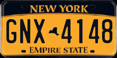 NY license plate GNX4148