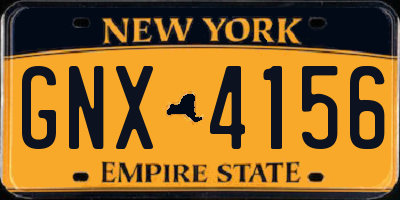 NY license plate GNX4156