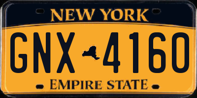 NY license plate GNX4160