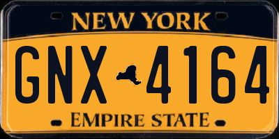 NY license plate GNX4164