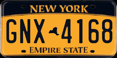 NY license plate GNX4168