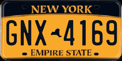 NY license plate GNX4169