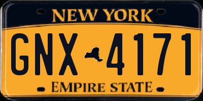 NY license plate GNX4171