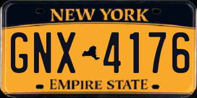 NY license plate GNX4176