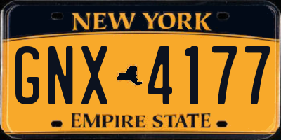NY license plate GNX4177