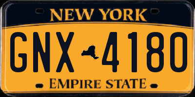 NY license plate GNX4180