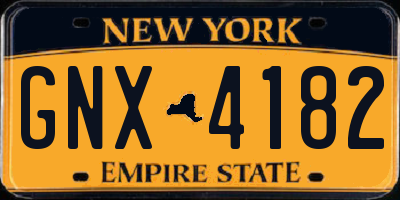 NY license plate GNX4182
