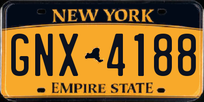 NY license plate GNX4188