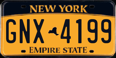 NY license plate GNX4199