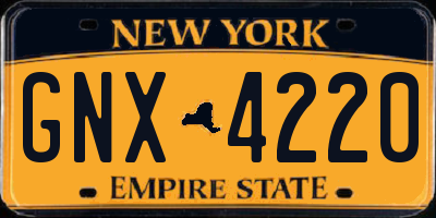 NY license plate GNX4220