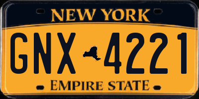 NY license plate GNX4221
