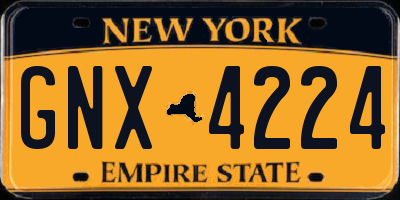 NY license plate GNX4224