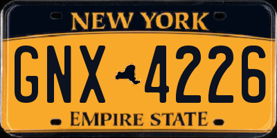 NY license plate GNX4226