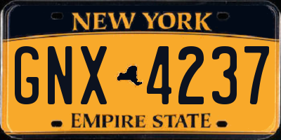NY license plate GNX4237