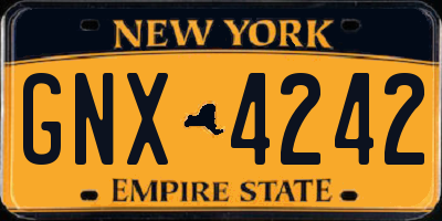 NY license plate GNX4242