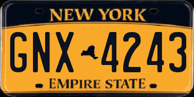 NY license plate GNX4243