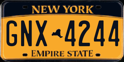NY license plate GNX4244