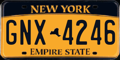 NY license plate GNX4246