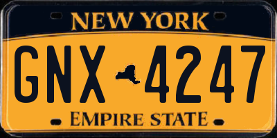 NY license plate GNX4247