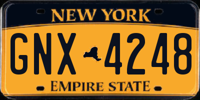 NY license plate GNX4248