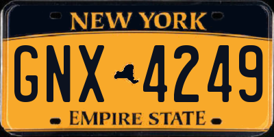 NY license plate GNX4249