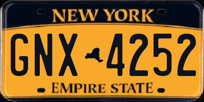 NY license plate GNX4252