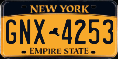 NY license plate GNX4253