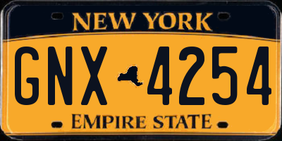 NY license plate GNX4254