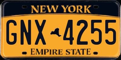 NY license plate GNX4255