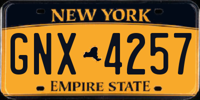 NY license plate GNX4257