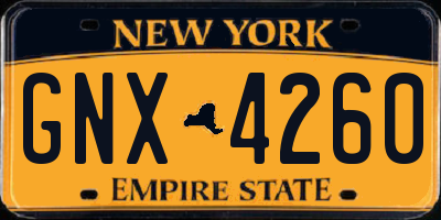 NY license plate GNX4260