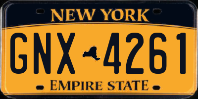 NY license plate GNX4261