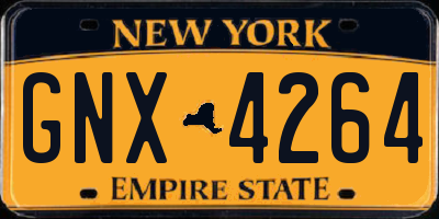 NY license plate GNX4264