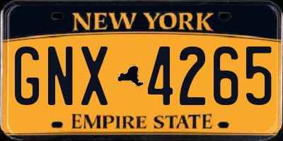 NY license plate GNX4265