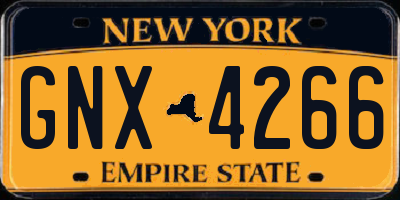 NY license plate GNX4266