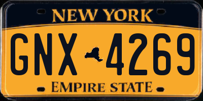 NY license plate GNX4269