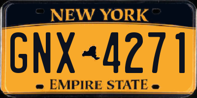 NY license plate GNX4271
