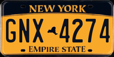 NY license plate GNX4274