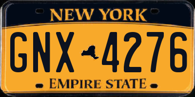 NY license plate GNX4276