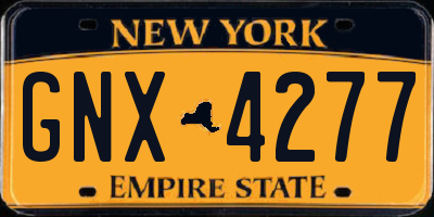 NY license plate GNX4277