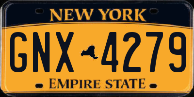 NY license plate GNX4279