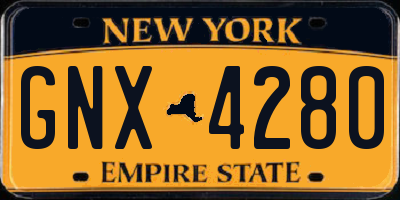 NY license plate GNX4280