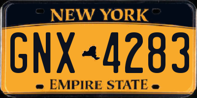 NY license plate GNX4283