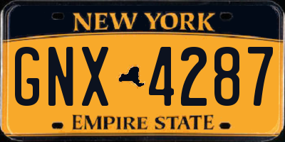NY license plate GNX4287