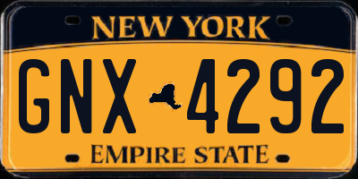 NY license plate GNX4292