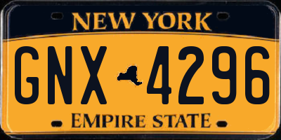 NY license plate GNX4296