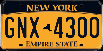 NY license plate GNX4300