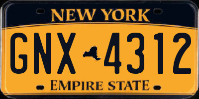 NY license plate GNX4312