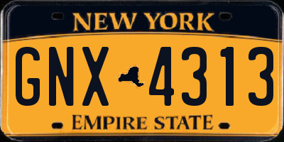 NY license plate GNX4313