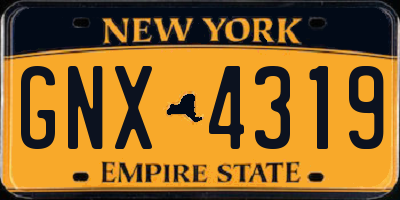 NY license plate GNX4319